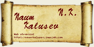 Naum Kalušev vizit kartica